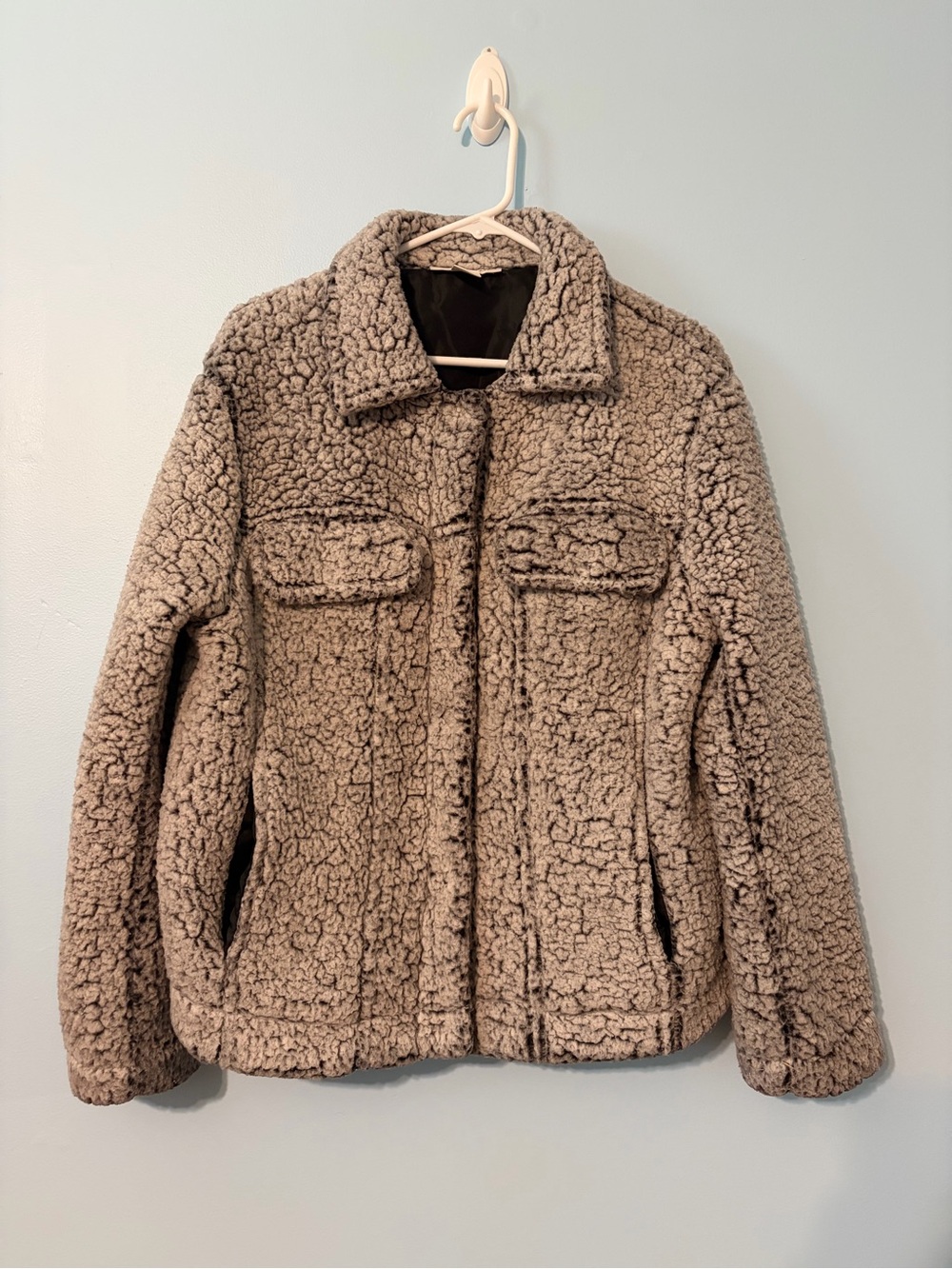 Women's White-Black Sherpa Jacket - Plush Cozy Coat